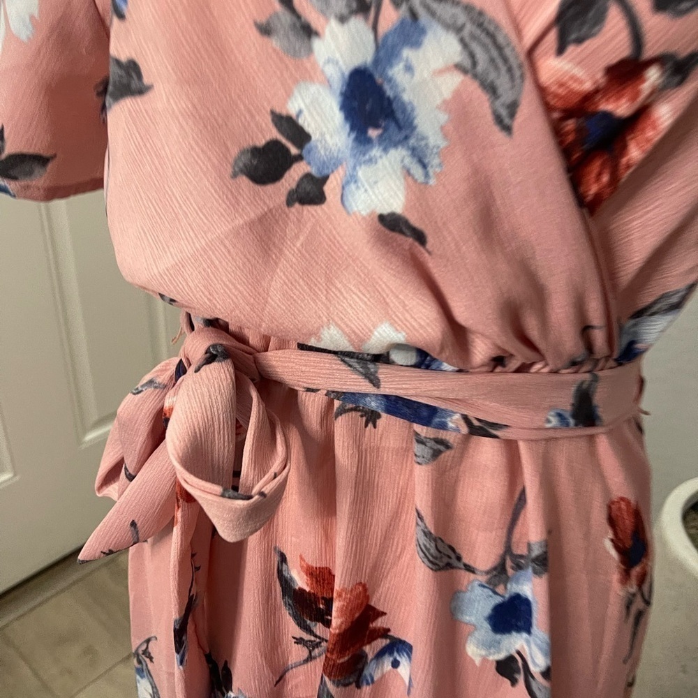 Pink Floral High Low Dress - Picture 3 of 6
